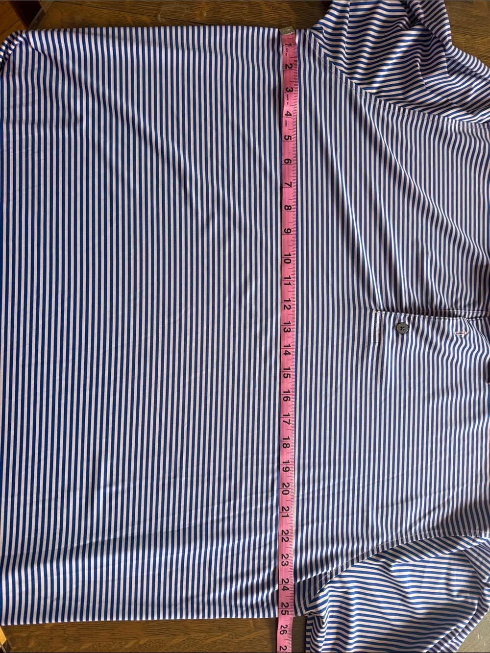 FootJoy Blue and Pink Striped Golf Polo - Picture 5 of 5